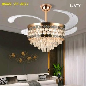 Lampu gantung kipas kristal EV-8011
