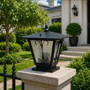 Lampu pilar outdoor klasik modern 574-S BLK