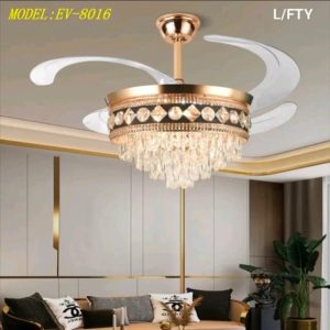 Lampu gantung kipas kristal EV-8016
