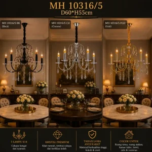 Lampu Gantung Crystal Modern 10316/5