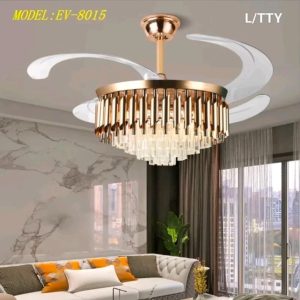 Lampu gantung kipas kristal EV-8015