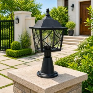 Lampu pilar outdoor klasik modern SO-JM02-BK