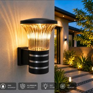 Lampu Dinding Outdoor Modern Minimalis WL-4005-BK-E27