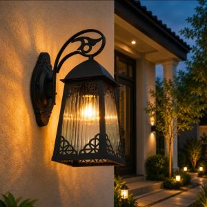 Lampu dinding outdoor klasik modern 1503-W BLK