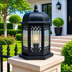 Lampu pilar outdoor modern klasik 1505-S BLK