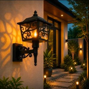 Lampu dinding outdoor klasik modern WO-JM03 BK