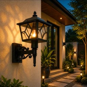 Lampu dinding outdoor klasik modern WO-JM04 BK