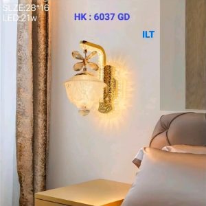 Lampu Dinding LED Kristal HK 6037 GD
