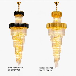 Lampu Gantung Crystal Spiral 6200/60×180cm