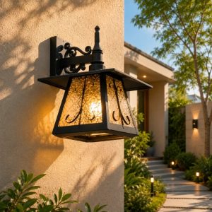 Lampu dinding outdoor klasik modern 574-W BLK