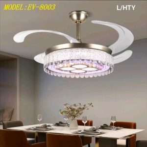 Lampu gantung kipas kristal EV-8003