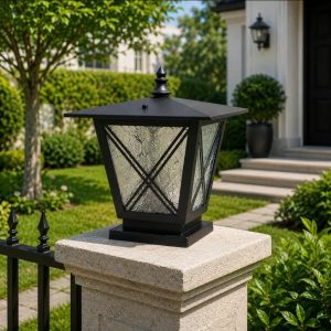Lampu pilar outdoor klasik modern 575-S BLK