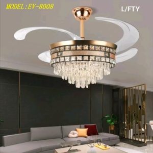 Lampu gantung kipas kristal EV-8008