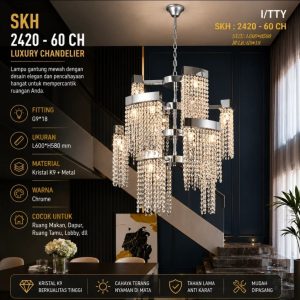 Lampu Gantung Kristal Luxury Series 2420-60x58