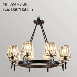Lampu gantung kristal minimalis 7947/8 bk