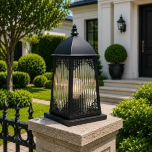 Lampu pilar outdoor klasik modern 1503-S BLK
