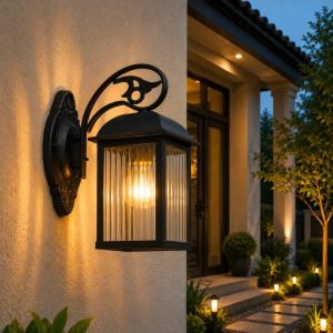 Lampu dinding outdoor klasik modern 1504-W BLK