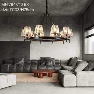 Lampu gantung kristal minimalis 7947/10 BK