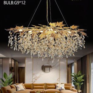 Lampu Gantung Kristal Mewah D209 Gold