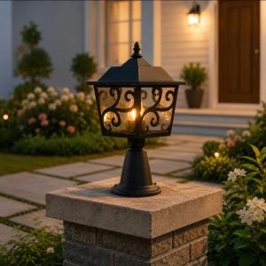 Lampu pilar outdoor klasik modern SO-JM03-BK