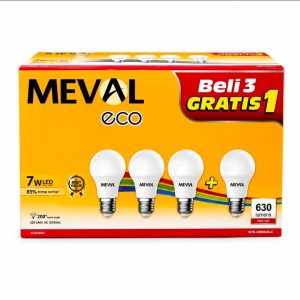 Lampu LED MEVAL ECO 7 Watt – Paket Hemat Beli 3 Gratis 1
