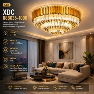 Lampu plafon kristal mewah 888036-1000