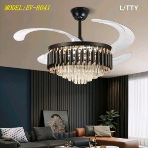 Lampu gantung kipas kristal EV-8041