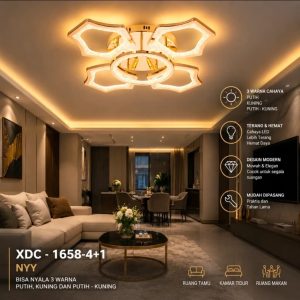Lampu plafon LED modern 1658-4+1