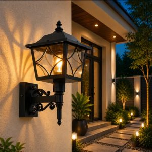 Lampu dinding outdoor klasik modern WO-JM02 BK