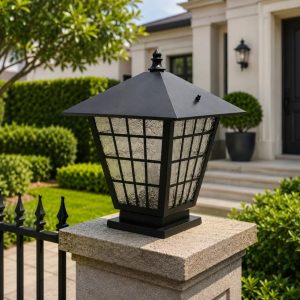 Lampu pilar outdoor klasik modern 573-S BLK