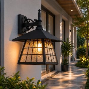 Lampu dinding outdoor klasik modern 573-W BLK