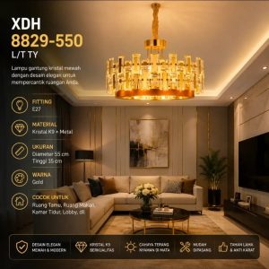 Lampu gantung kristal modern 8829-550