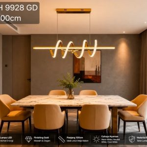 Lampu Gantung LED Modern Wave Luxury 9928 GD