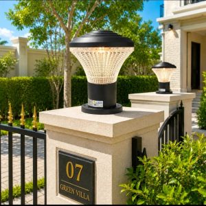 Lampu pilar outdoor modern ST-4008-BK
