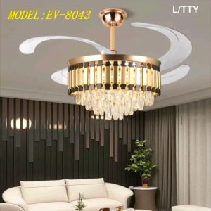 lampu  Lampu gantung kipas kristal model EV-8043