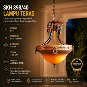 Lampu gantung klasik teras 398/40cm