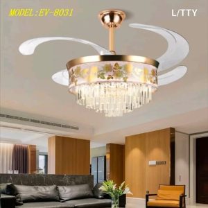Lampu gantung kipas kristal EV-8031