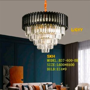 Lampu gantung kristal B37/60cm BK
