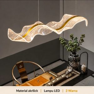 Lampu Gantung Modern Wave LED – Ukuran L150 x 30 cm