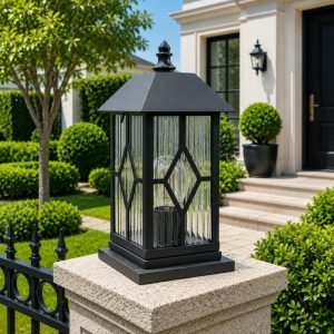 Lampu pilar outdoor modern 1501-S BLK