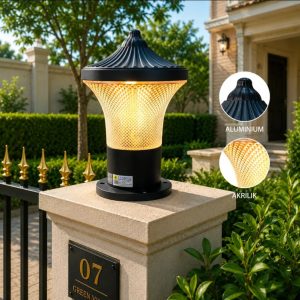 Lampu pilar outdoor modern ST-4006-BK-E27