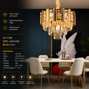 Lampu gantung Kristal Modern  2411-400