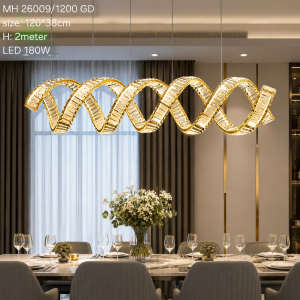 Lampu Gantung Kristal LED Modern MH 26009/1200 GD