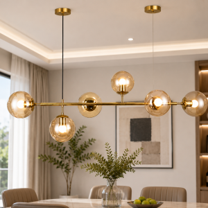 Lampu Gantung Modern 6 Kepala – Elegan & Minimalis 9580/6 AB+AM
