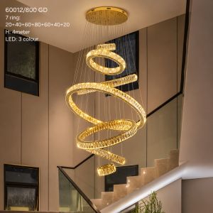 Lampu Gantung Kristal Spiral Mewah 60012/800 GD