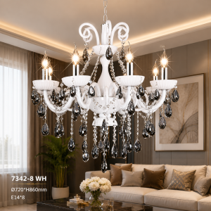 Lampu Gantung Kristal Modern 7342-8 WH