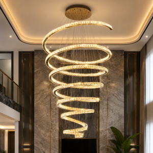 Lampu Gantung Kristal Spiral Modern 33295/1200 GD