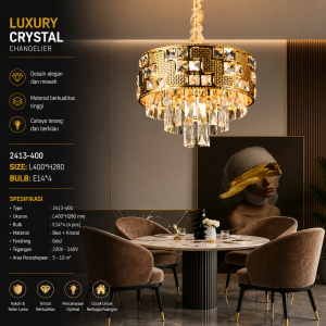 Lampu gantung Kristal Modern – Tipe 2413-400