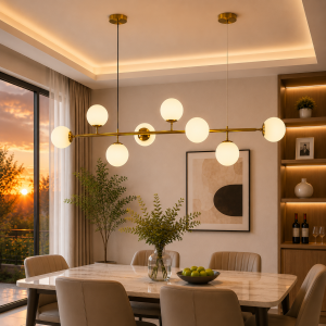 Lampu Gantung Modern 8 Kepala 9582/8 AB+WH