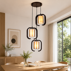 Lampu Gantung Minimalis Bingkai Kayu C5188/3